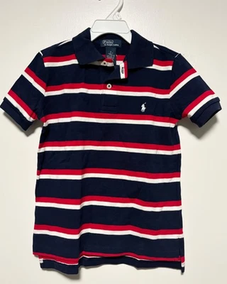 New Polo Ralph Lauren Striped Mesh Short Sleeve Boy's Top Polo Shirt Sz 6 NWT - Image 1 of 4