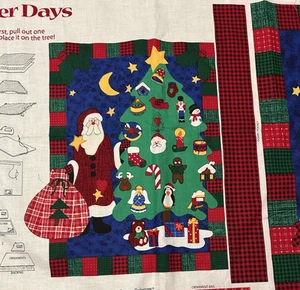 Vintage Dreamspinners Stoff Panel Dezembertage Advent Baumschmuck zuschneiden und zu nähen - Bild 1 von 6