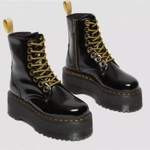 Dr. Martens Docs Jadon Max Plateau Stiefel Schwarz Buttero Glattleder Gr. 6 - Bild 1 von 7