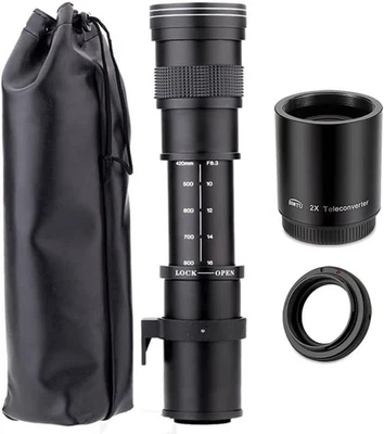 JINTU F Mount 420-1600mm F/8.3-f16 Telephoto Zoom Lens Manual SLR Cameras Lenses - Image 1 of 4