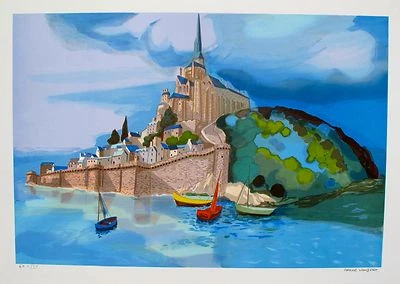 GEORGES LAMBERT "LA CATHEDARALLE" Hand Signed Limited Edition Lithograph - Image 1 of 2