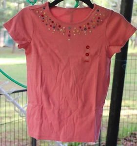 NEW 2005 Gymboree Sugar & Spice Pink Shirt sz 12 Sequin Sprinkles Neckline Tee - Picture 1 of 5