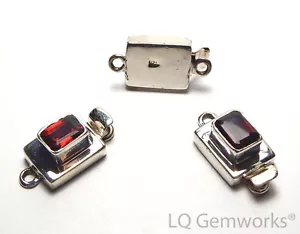 Granat 925 Sterlingsilber 22 mm facettierter Boxverschluss/G2 - Bild 1 von 1