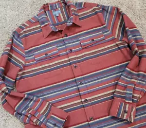 L.L. Bean Signature 1933 Chamois Cloth Shirt Slim Fit size XLT striped outdoors - Picture 1 of 10
