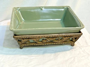 Home and Garden Party 2004 Casserole Dish and Metal Stand Rack - Picture 1 of 16