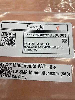 Mini-Circuits VAT-8+ 8dB Attenuator Female/Male 6GHz New!!! - Image 1 of 4