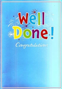 'CONGRATULATIONS, WELL DONE' GREETINGS CARD AND MATCHING ENVELOPE 5"X 7" - Picture 1 of 3