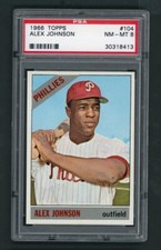 1966 Topps #104 Alex Johnson PSA 8