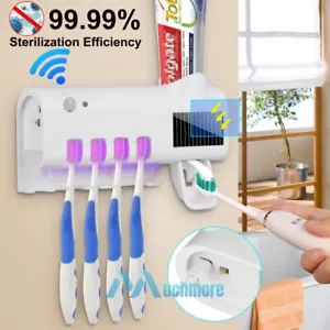 4 Slots Toothbrush UV Sterilizer Holder Auto Toothpaste Dispenser for Bathroom - Picture 1 of 14