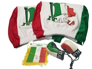Italy Boxing Glove, Mini Banner Flag Window Mirror, Italian Car Headrest Cover - Picture 1 of 4