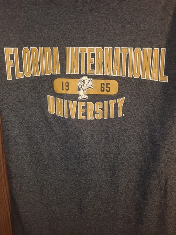 Florida International University Champion Medium Mens Gray Graphic Logo Tshirt Cover