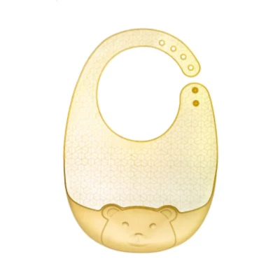 Waterproof Baby Bib Smock Plastic Silicone Babies Food Pouch Blue Pink Yellow - image 1 of 4