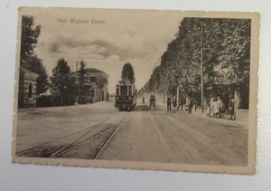 1916+cartolina MOGLIANO VENETO+VIALE MOGlIANO VENETO+TRAM+BICICL+viaggiata-i430 - Picture 1 of 1