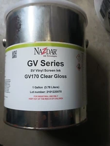 1 Gal Nazdar GV Series SV Vinyl Screen Ink GV170 Clear Gloss Screen Printing Ink - Picture 1 of 3