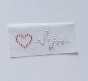 Life Line Rhinestone Appliqué, Heart Beat Rhinestone Transfer, DIY, Nurse Bling - Picture 1 of 1