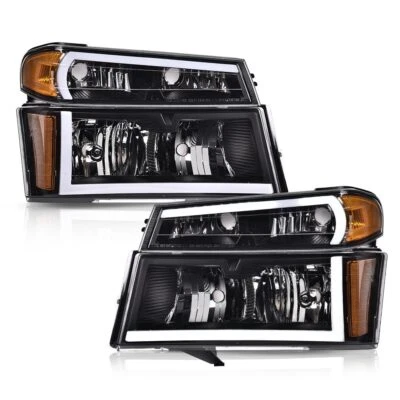 Faros de tubo LED negros Canyon aptos para Chevy Colorado 2004-2012 | Foto 1 de 4