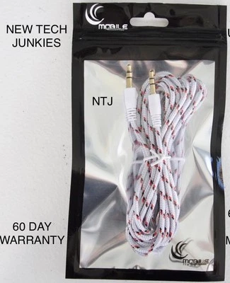 3.5毫米公头立体声音频辅助织物编织线适用于iPod iPhone 4s 5 6 plus mp3 — 第 1/4 张图片