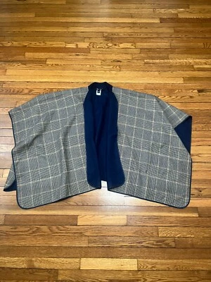 Lands' End Women's Shawl Cardigan Sweater Preppy Plaid One Size Fits All OS - Image 1 of 4