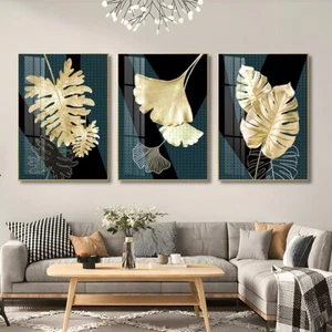Stunning 3-Piece Crystal Porcelain Paintings | Elegant Home Decor - Picture 1 of 8