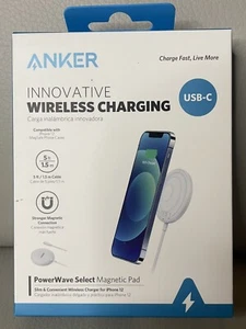 Anker PowerWave Select Magnetic Pad USB-C Magnetically Charge Use for MagSafe - Picture 1 of 6