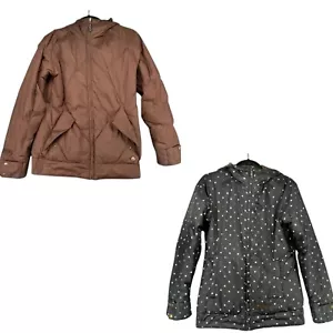 Burton Jacket Womens Size Medium Black Brown DryRide Reversible Bliss Down Fill - Picture 1 of 15