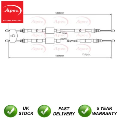 Cable de freno de mano trasero APEC se adapta a Ford Focus 2004-2012 Focus C-Max 2003-2007 0 - Imagen 1 de 2