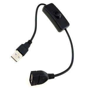 USB On Off Switch Cable Press Button Wire Extender Adapter Male to Female Cord - Picture 1 of 7