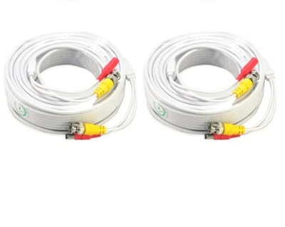 2x 100 Feet Video and Power Siamese CCTV Cable For Security Camera Connection - Image 1 of 4