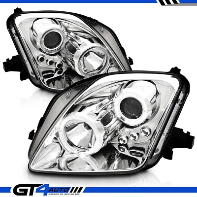 For 1997-2001 Honda Prelude LED Halo Black Projector Headlights Lamps L+R Pair - Image 1 of 4