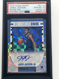 2018-19 Panini Hoops Basketball Jaren Jackson Jr Rookie Ink RC Auto PSA 10 10 - Foto 1 di 2