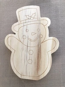 Mondo Llama Wood Shape - SNOWMAN - Paintable Christmas Holiday Winter Craft - Picture 1 of 4