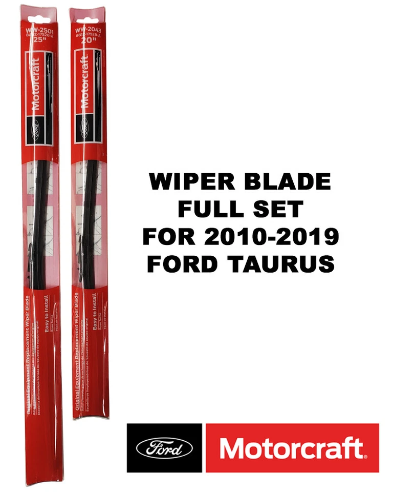 Motorcraft Wiper Blades Genuine OEM Complete Set of 2 For Ford Taurus 2010-2019 - Image 1 of 2