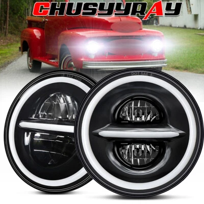 Par de faros LED redondos de 7 pulgadas DRL para Ford F1 1948 1949 1950 1951 1952 NUEVO Foto 1 de 4