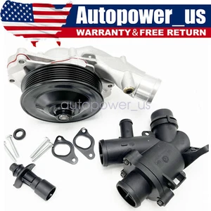 Water Pump w/ Bolts Gaskets Connector + Thermostat For Jaguar Land Rover V8 5.0L - Picture 1 of 8
