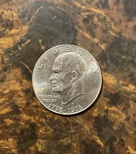 1776-1976 D Eisenhower Liberty Bell Moon Silver One Dollar US Bicentennial Coin - Picture 1 of 2
