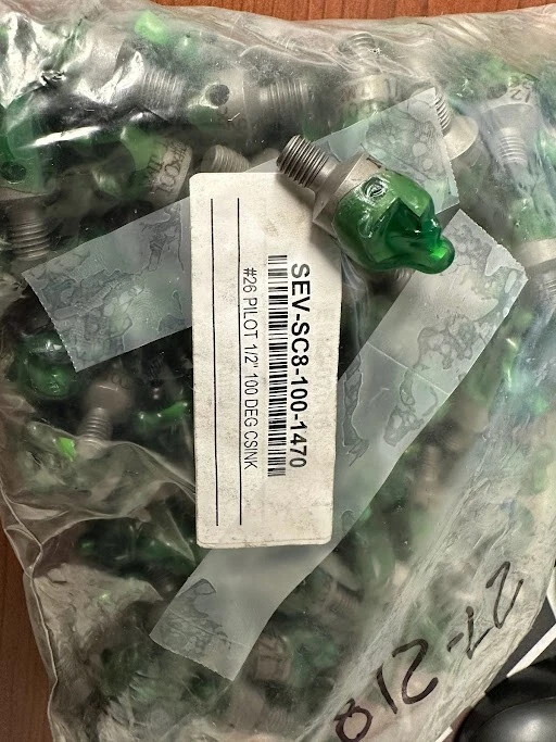 CARBIDE TIPPED STOP COUNTERSINK PILOT 100 DEG 1/4-28 #26 PILOT 3/8"D LOT OF 10 - Image 1 of 1