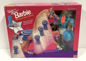 Vintage Western Stampin' Barbie & Star Horse Mattel NIB NOS SEALED 1993 - Picture 1 of 3