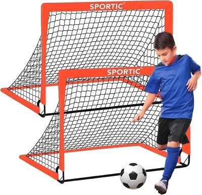 SPORTIC 4' x 3' Soccer Goal Net Set 2 Pk Portable Pop Up for Kids Random color