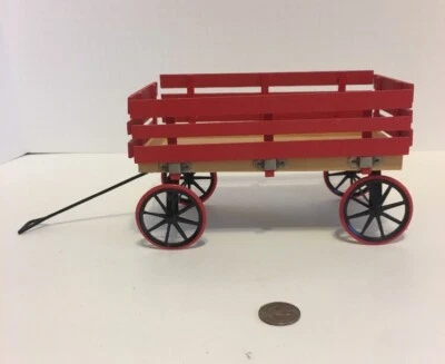 Miniature Dollhouse Custom Rustic FARM Metal Wood Wagon 1:12 1/10 - Image 1 of 4