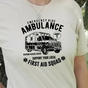 Ambulance First Aid Squad T-Shirt EMS EMT Doctor Nurse Gift Support Unisex - Picture 1 of 6