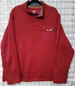 Woolrich Heather Red Sweatshirt Men's XXL Long Sleeve 1/4 Zip Pullover Fleece - Picture 1 of 4