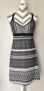 NWOT Athleta Swim Dress SMALL Black White Printed Coastline 964442 Geometric - Picture 1 of 10
