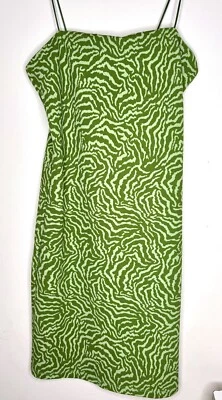 H&M womens dress size S green animal print crepe stretch - image 1 of 4