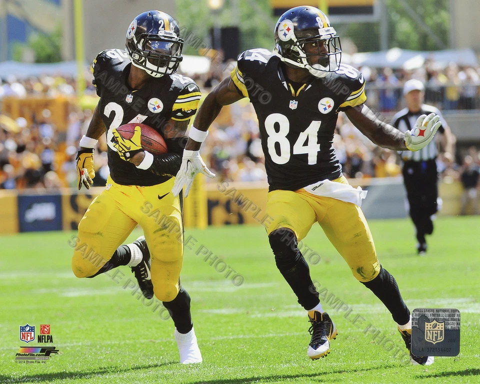 Foto de archivo fotográfico 8x10 de Le'Veon Bell & Antonio Brown Pittsburgh Steelers Foto 1 de 1
