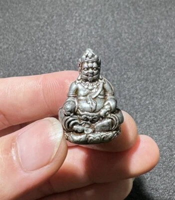 pingente antigo tibetano prata cobre sorte talismã Buda budista - Imagem 1 de 4