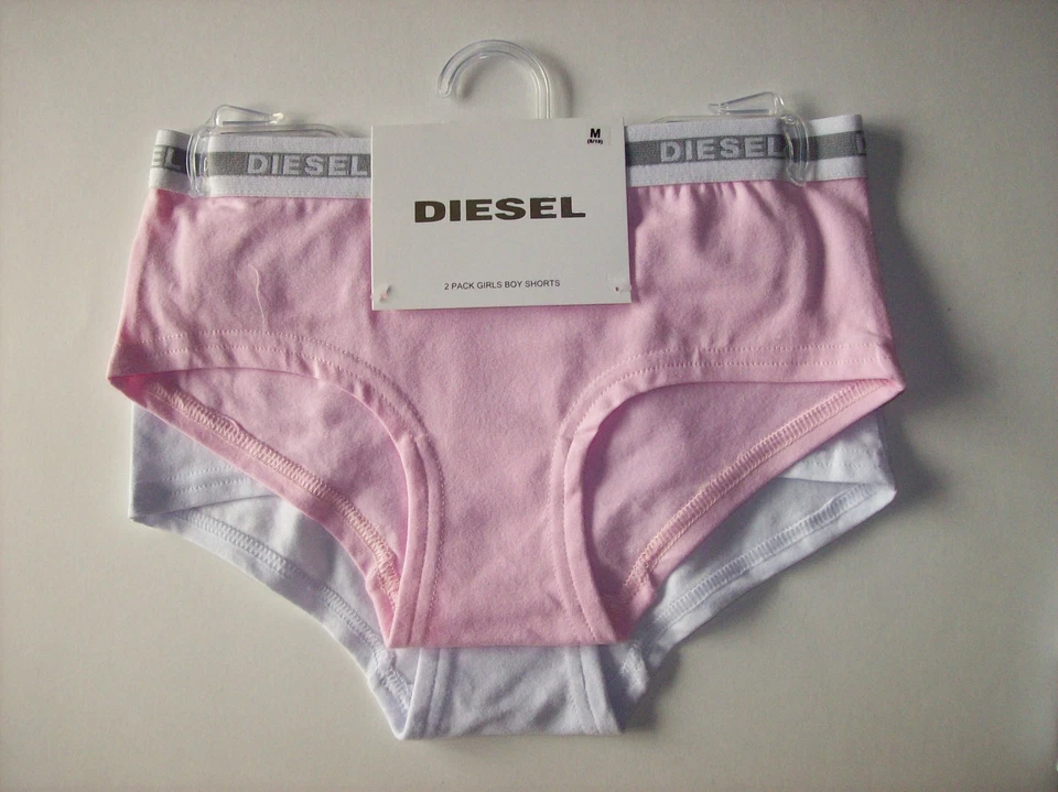 DIESEL Underwear Underpants Girls Boy Shorts 2pk Medium M Black White Pink  NIP  - Image 1 of 1