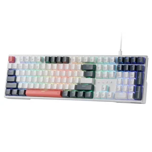 K668 RGB Gaming Keyboard, 108 Keys Wired Mechanical Keyboard w/Extra 4 Hotkey... - Picture 1 of 8