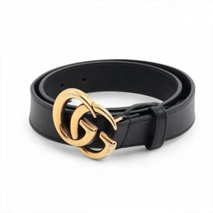 Cinturón Gucci 414516 GG Marmont 70/28 Cuero Negro - Imagen 1 de 6