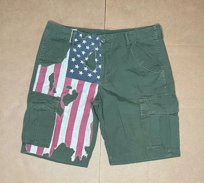 Denim & Supply Men’s 34 Green Flag Stars Stripes Cargo Shorts - Image 1 of 4