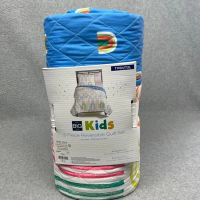 Juego de edredón reversible para niños con arco iris falso talla doble ligero Foto 1 de 4